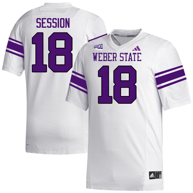 Weber State Wildcats #18 Marvin Session College Football Jerseys,Uniforms Stitched-White